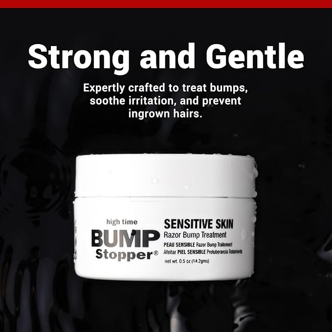 High Time Bump Stopper 2 Double Strength Ingrown Hair Cream | Aftershave Lotion for Men and Women | Razor Bump Balm | 0.5 OZ (4 Pack)