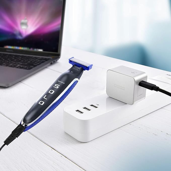 2PCS LinMei Shaver Charger Cord for Microtouch Solo Electric Shaver Solo Trimmer USB Charging Cable Solo Razor Charger 31.5 in with Cleaning Brush