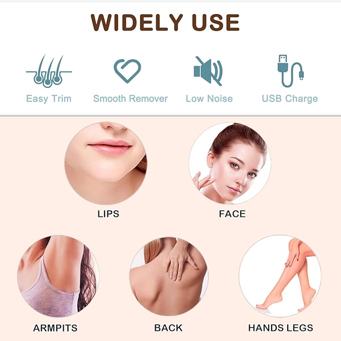 Women Shaver Face Hair Trimming - Lady Trimmer for Body Lips Chin