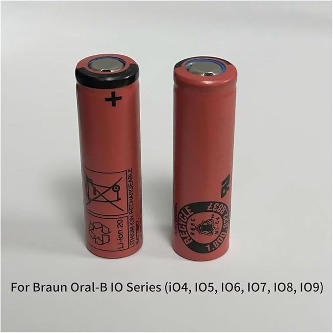 2PCS 3.7V 740mAh Rechargeable Batteries - Compatible for Braun Oral-B IO Series (iO4, IO5, IO6, IO7, IO8, IO9) Type 3753, 3758 Electric Toothbrushes