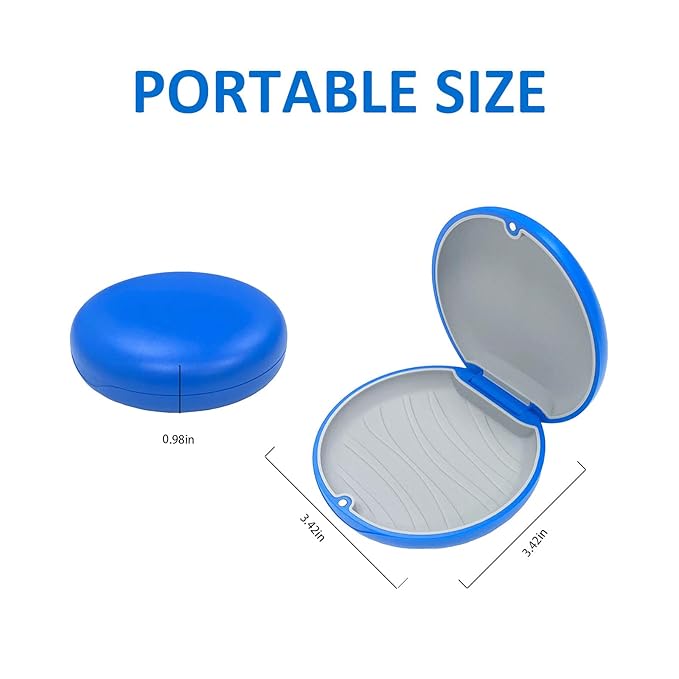 2PCS Retainer Case Compatible with Invisalign,Cute Slim Aligner Case,Customized Magnetic Closure Orthodontic Retainer Cases (2 Pack Navy Blue + Grey Silicone)