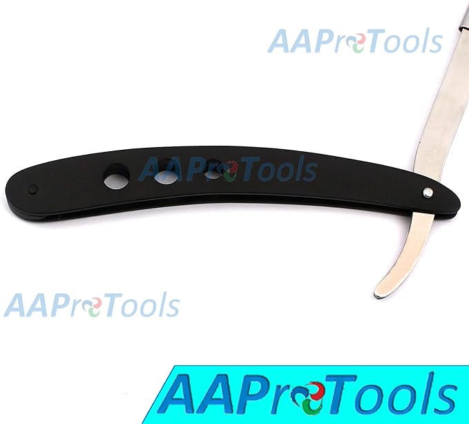 BARBER STRAIGHT RAZOR MATTE CUTTHROAT 3 HOLE DESIGN (SILVER AND BLACK) A+ QUALITY