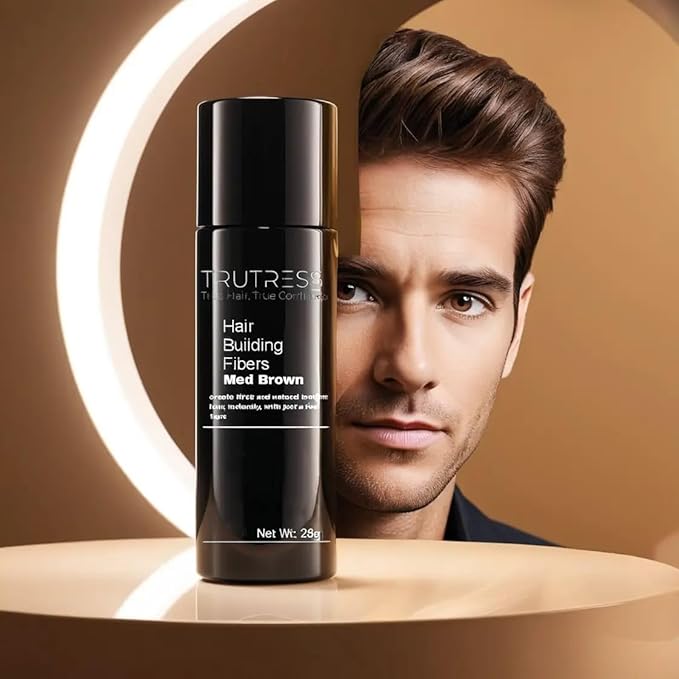 Hair Building Fibers, 28g - for Thinning Hair Instantly Thicker, Complete Looking Hair 6 Shades for Men Women (Medium Brown)