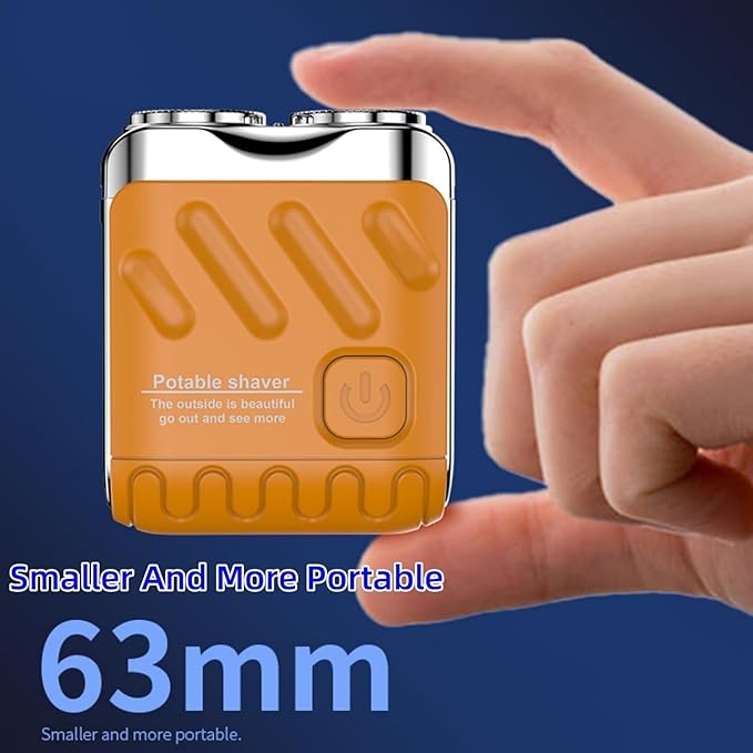 R-12 Luggage Electric Shaver, Beard Shaver Mini and Portable Suitcase Design, Electric Mini Razor Portable Electrics Shavers, USB Rechargeable One-Button Long Lasting for Home Travel (Orange)