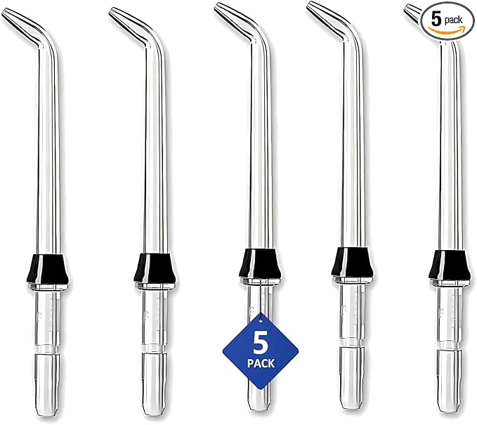 Replacement Heads for WaterPik Water Flosser, Replacement Tips Compatible with Water pik Oral Irrigators Accessories, 5 Classic Jet Tips (Assorted Colors, Random Delivery)