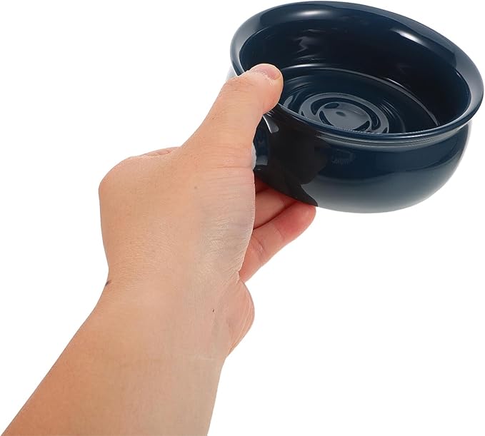 ARTIBETTER Ceramic Shaving Soap Bowl Navy Spiral Design Beard Shave Bowl with Fast Lathering for Home, Travel, and Barber Use