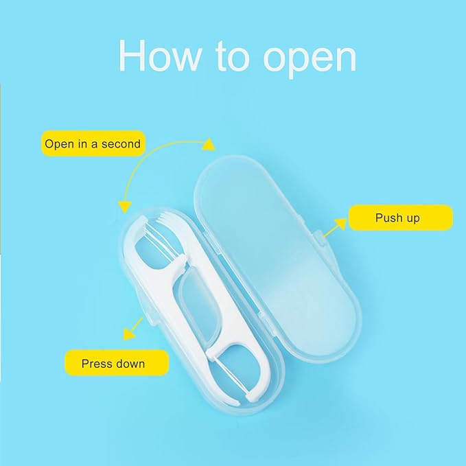 Floss Picks 2 Travel Case,2X The Clean No Break Dental Floss,Storage 10 Count LIAMOSS Professional Toothpicks Compact and Portable for Pocket Purse Floss Organizer