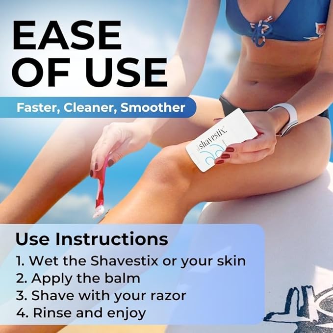 Travel Shaving Cream Stick 2.75 Oz | Blue Water Scented Coconut Based Razors, Shavers Friendly Hair Removal Cream Bar | Shavestix Shave Stick Sub Foam, Gel, Soap, Shaving Cream Women, Men