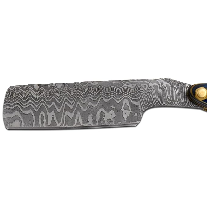 Straight Razor | Straight Edge-Razor Sharp High Hardness Real Damascus Steel Cutthroat Straight Edge-Blade | Barber Razor (350)