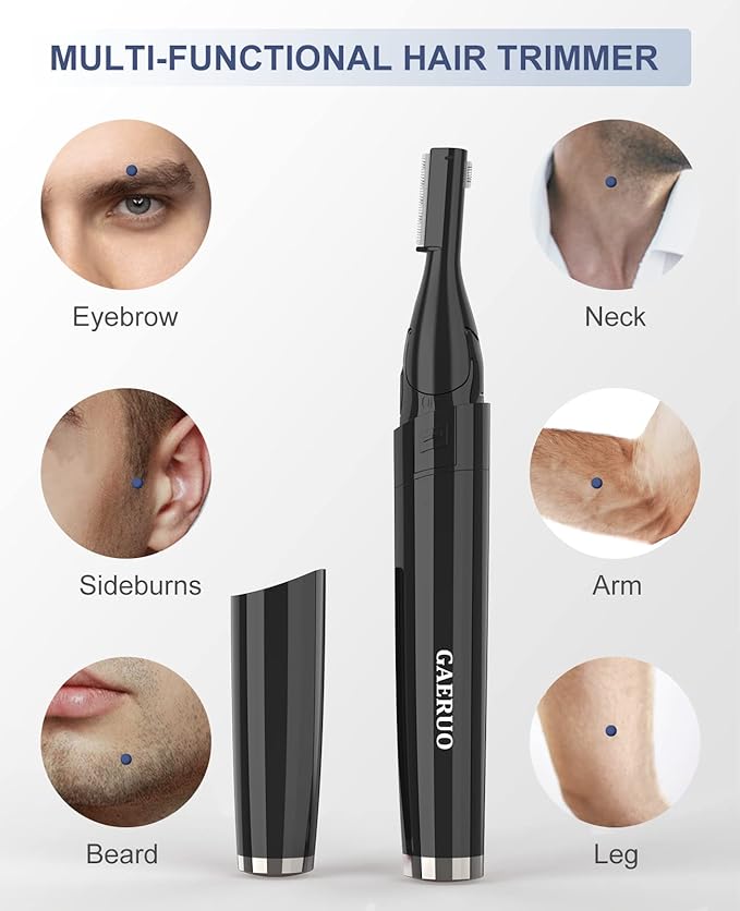Electric Eyebrow Trimmer, Painless Portable Eyebrow Shaper Trimmer Kit for Women Men, Eyebrow Hair Trimmer with Battery for Face Lips Armpit Leg Body