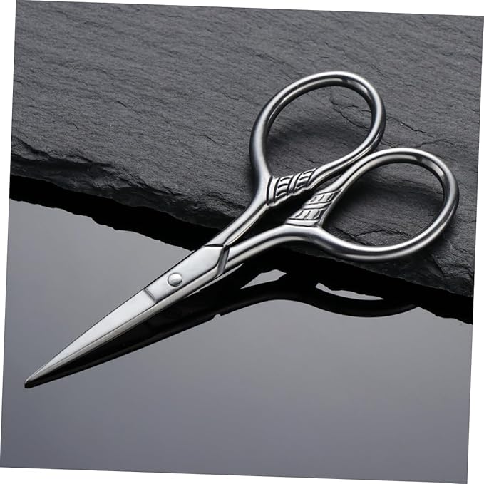 Ipetboom Men's Beard Scissors Mustache Scissors Hair Removal Stainless Steel Barber