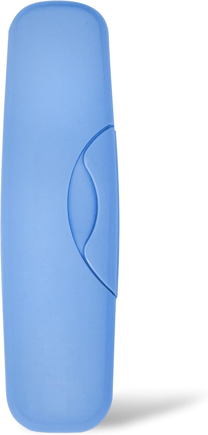 RADIUS Toothbrush Travel Case for Big Brush/Original/Scuba Brushes, BPA-Free Recycled Plastic, Portable for Bathroom, School, Home, Camping - Light Blue (ONLY fits the Big Brush/Original/Flex/SCUBA)
