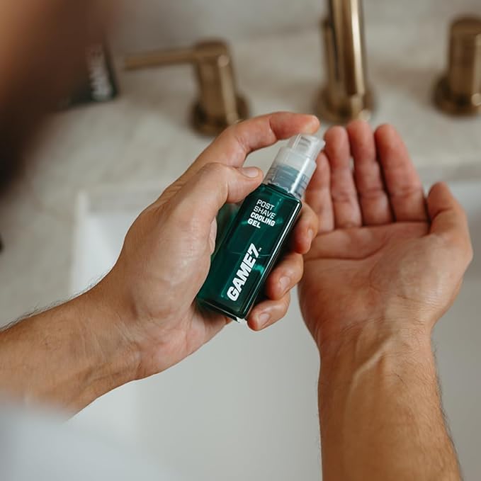 game7 Men's Grooming Cooling Gel, Post-Shave Serum, AHA/BHA Blend with Chamomile, Sage, Aloe Vera, for Men