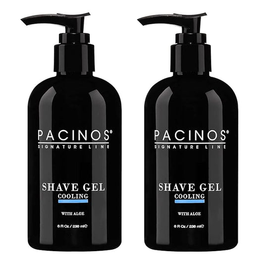 Pacinos Shave Gel - Cooling Gel with Aloe Vera - Moisturizing Mens Shaving Gel - 8 Fl. Oz