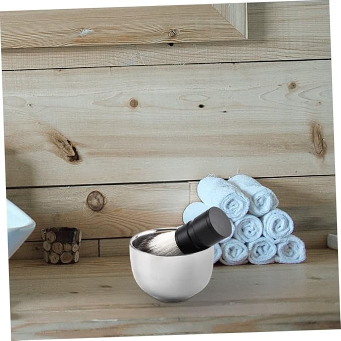 3pcs Stainless Steel Shaving Bowl Foaming Shaving Mug Bowl for Men Home Barber Shop Tool