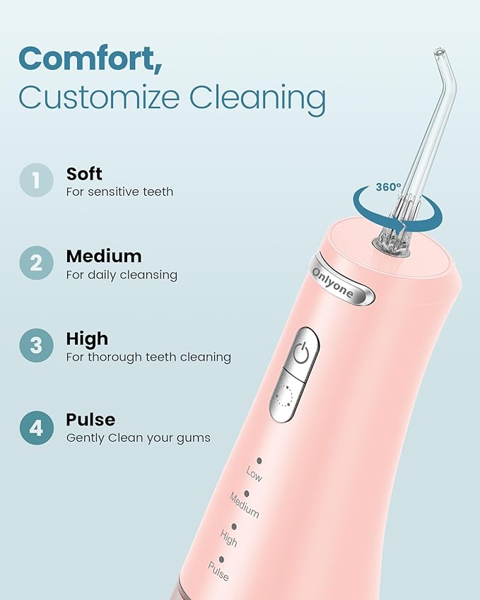 Onlyone Sonic Electric Toothbrush for Adults, Water Dental Flosser Pick for Teeth 300ML