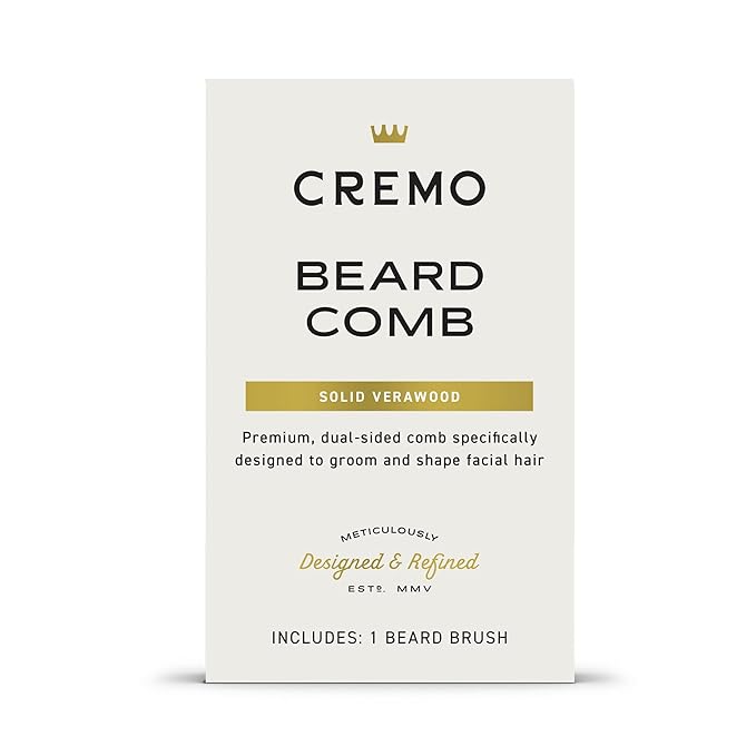 Cremo Beard Accessories, Dual-Sided Beard Comb Made from Verawood - Shape, Style And Groom Any Length Facial Hair