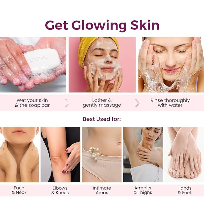 Kozicre Kojic. Acid Soap & Glutathione | Whitening | Body Tan Removal | Bath for Men & Women | Remove Dark Spots & Hyperpigmentation | For Glowing Skin - Pack of 3