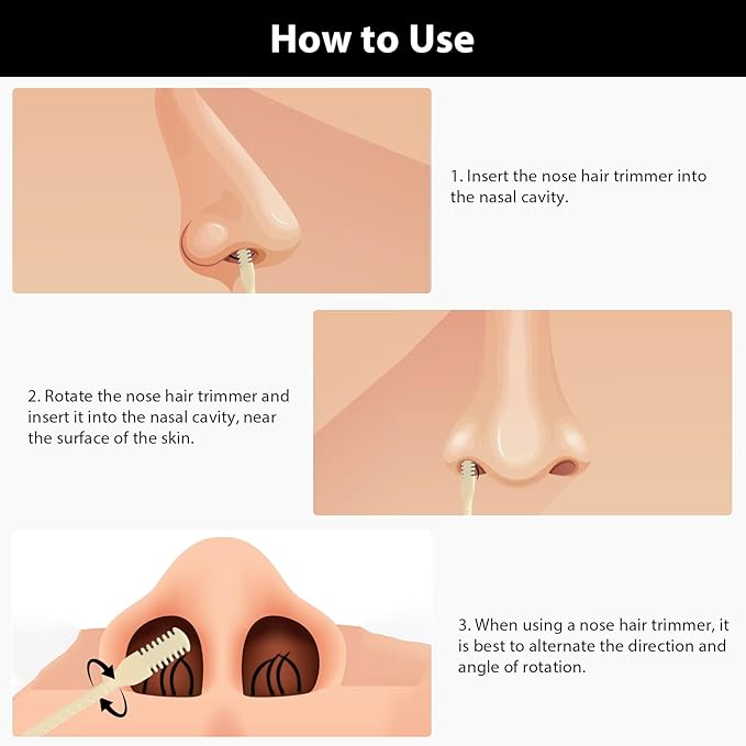 10-Pack Set Nose Hair Trimmer 360° Rotation,2-in-1 Nose Hair Cutter with Ear Pick, Nasal Hair Cutter for Women and Men, Safe, Portable, Easy to Clean, Suitable for Travel and Household Use