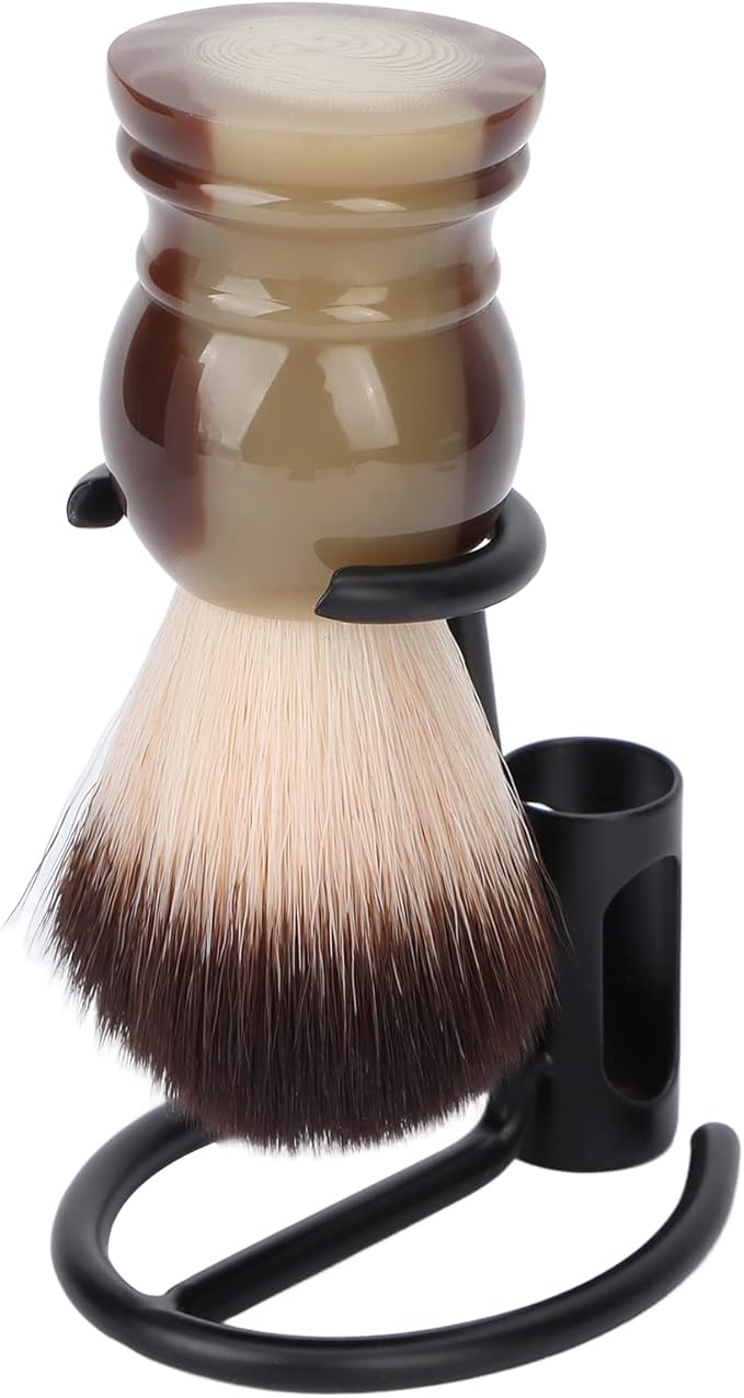 FILFEEL Razor and Brush Stand - Matte Black Metal Quick Drying Safety Razor Holder and Shaving Brush Stand - Practical Non Slip Razor Hanger Shaving Tool for Extra Stability