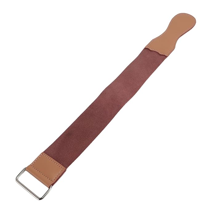 Dioche Double Layer PU Leather Sharpening Strap - Reusable Straight Barber Strop for Home Salon Use