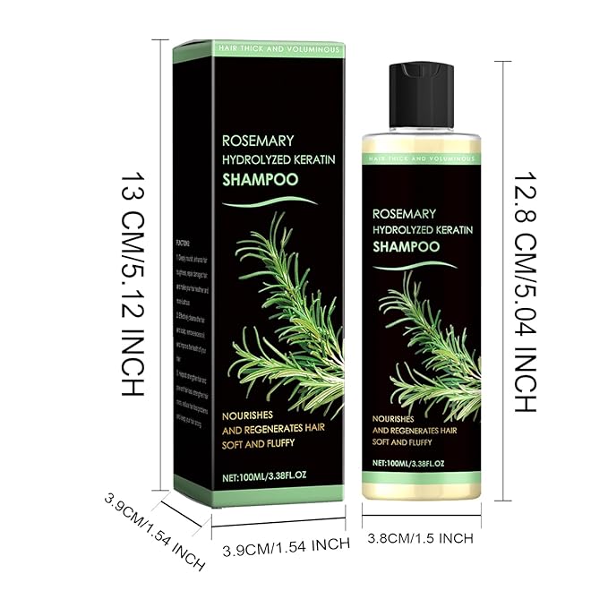 Rosemary Hair Growth Shampoo, Large Capacity Hydrolyzed Keratin Shampoo, Natural Thickening & Strengthening for Hair & Hair Growth (100 ML)