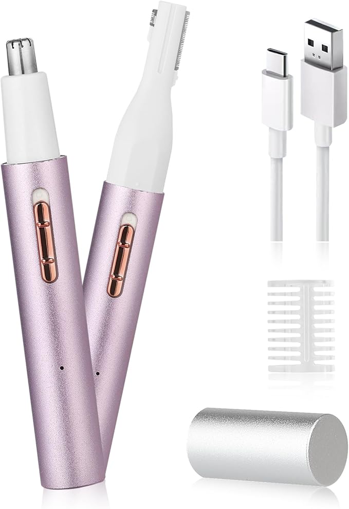 2025 Rechargeable Nose and Ear Hair Trimmer for Women Men – Painless Facial and Eyebrow Hair Remover, Dual-Edge Blades, IPX7 Waterproof, Compact and Portable Electric Clipper