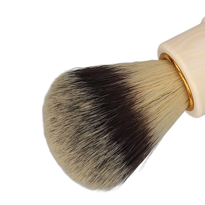 Men Shaving Brush, Professional Beard Shaving Brush with Soft Synthetic Hair, Ergonomic Resin Handle for Comfortable Grooming, Portable Face Shaving Tool for Home Salon Travel