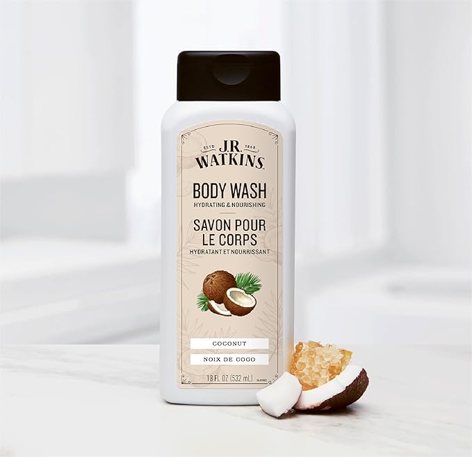 J.R. Watkins Body Wash Coconut, 18 fl oz, 2 Pack