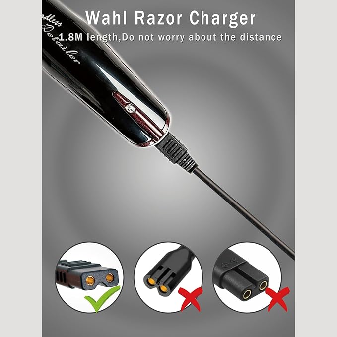 2V Charger Replacement for Wahl Shaver Shaper 8061, 8163, 8786-1001, 7367, 7029, 7060, 7035, 7339, 4000, 7063-017, ‎7065-017, WAKH4, 7064-017, 7061-917, 5-Star Series Trimmer Clipper Power Adapter