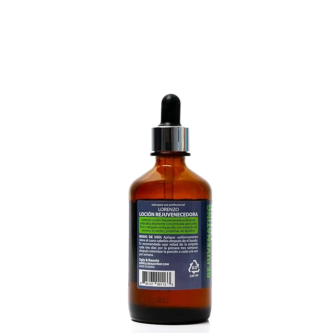 L Lorenzo Rejuvenating Lotion 3.78 fl.oz/100ml | Anti-Hair Loss Action | Rosemary & Green Tea and Keratin Protein
