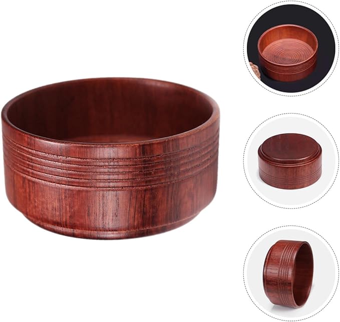 Wooden Shaving Bowl Vintage Oak Finish Men’s Shaving Soap Bowl Sturdy Lather Mug Beard Grooming at Home
