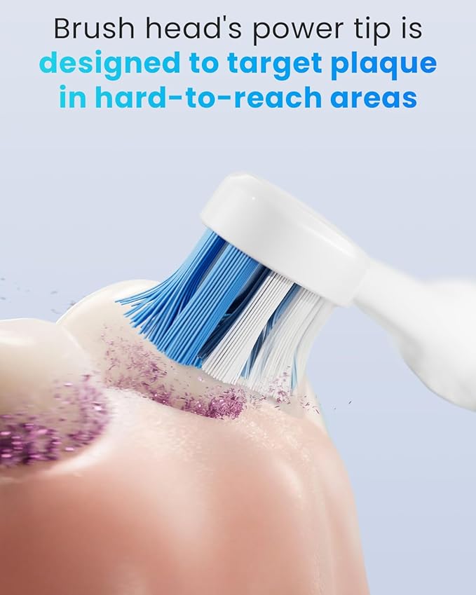 Onlyone Replacement Toothbrush Heads, Compatible with Philips Sonicare Click-on Handles, and AquaSonic Electric Toothbrush, Soft Electric Toothbrush Heads Refills, White, 8 Pack