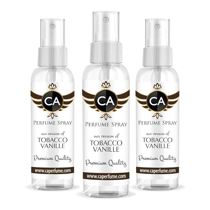 CA Perfume Eco Refill Impression of Tobacco Vanille For Men Cologne Eau de Parfum Spray Refillable Bottle 2 Fl Oz/60ml (Pack of 3)