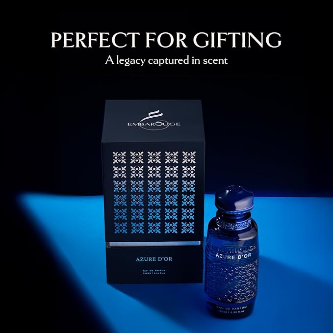 EMBAROUGE AZURE D'OR Men's Eau de Parfum 100 ml | Perfume for Men