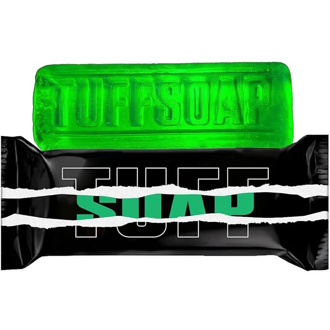 GREEN – 4-in-1 Men’s Fragrance Soap Bar 5.5 oz – Natural All-in-One Bar for Body, Face, Hair & Shaving – TUFF RED (Energy) / TUFF GREEN (Skin Protection) – Long-Lasting & Sulfate-Free