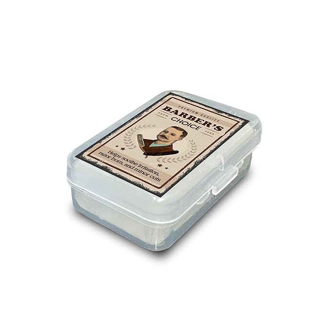Barber’s Choice Alum Block – Premium Natural Potassium Alum for Razor Burn Relief & Post-Shave Care