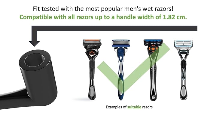 Back Razor Extension for Men – 8.3 Inch Travel Shaving Handle – Compact & Lightweight – Easy Back Shaving for Travel