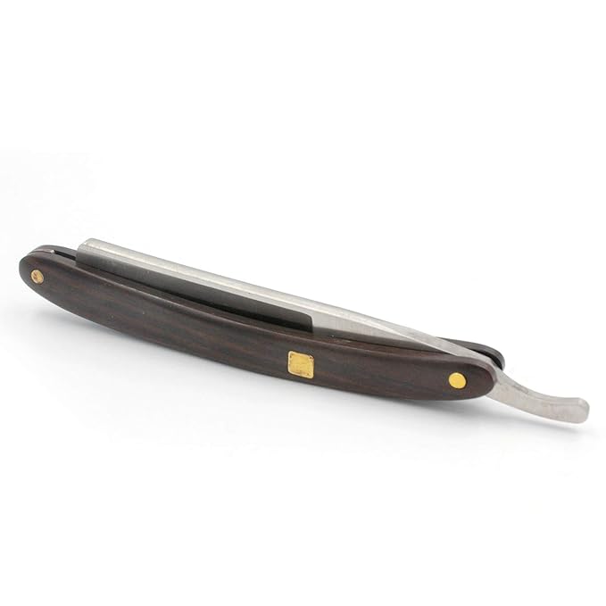 Straight Razor, Wooden Straight Edge Razor for Man Stainless Steel Manual Straight Razor, Cutthroat Rosewood Razor, Natural Wood Scale Vintage Razor Barber Razor