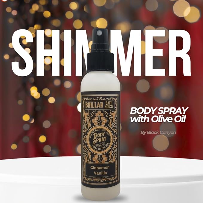 Cinnamon Vanilla Scented Shimmering Body Spray, 4 Oz