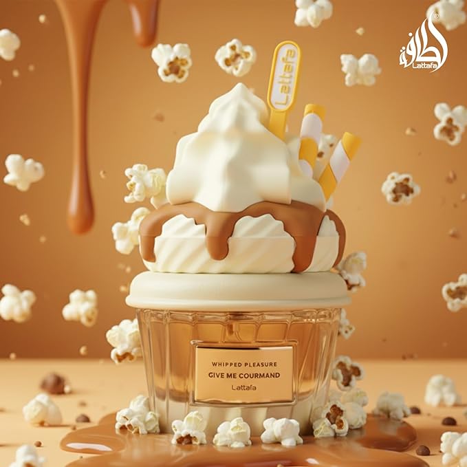 Lattafa Whipped Pleasure Eau de Parfum, Give Me Gourmand Collection, Spray Form, 75ml, Whipped Cream, Caramel & Vanilla Scent, Long-lasting