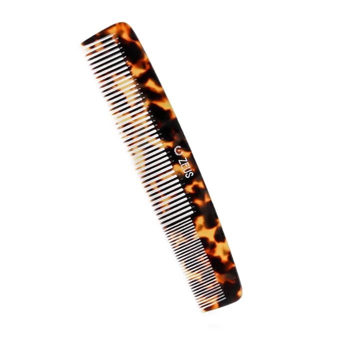 ZEUS 7.5” Large Beard & Mustache Comb, Handmade Saw-Cut Comb for Men’s Grooming, Anti-Static, Ultra-Smooth Finish for Snag-Free Styling (Tortoiseshell) C12