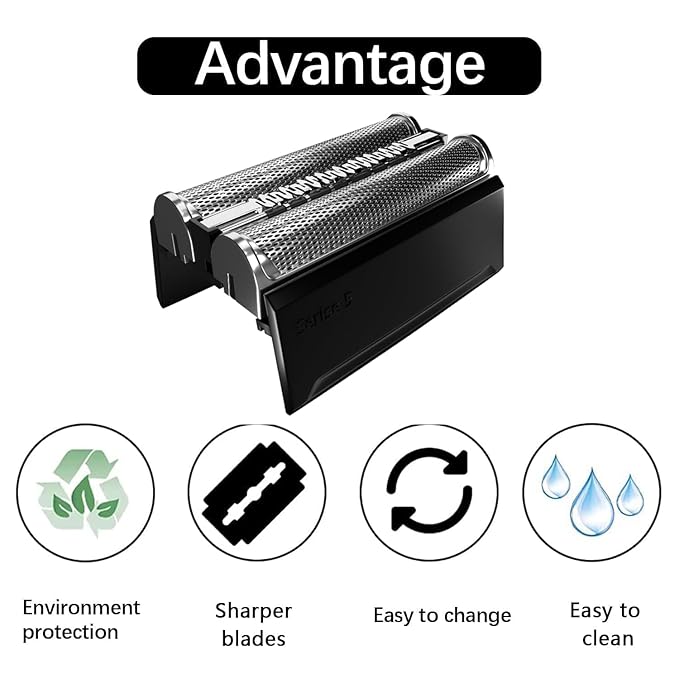 52B - Series 5 Electric Shaver Replacement Head Compatible with Braun Series 5 Electric Razors, 52B Blades for Braun S5 Replacement Head for 5020, 5020S, 5030, 5030S