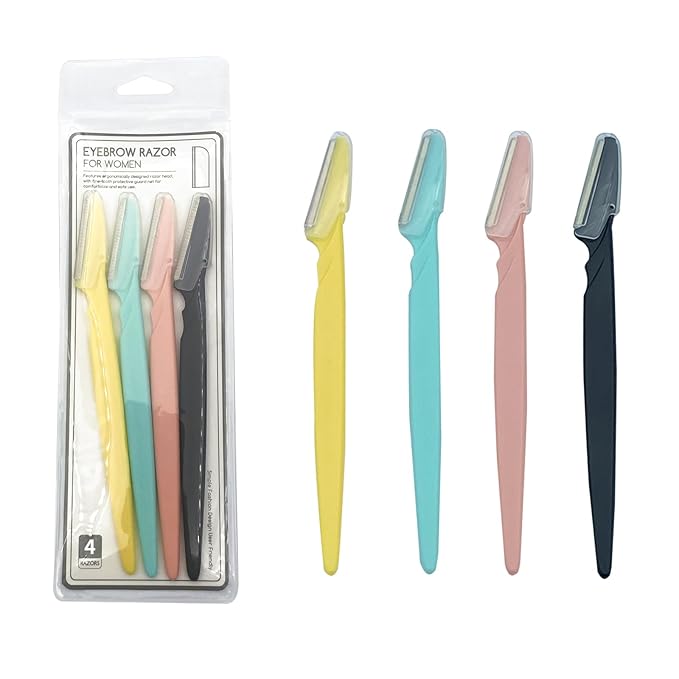 Eyebrow Razor for Women,4 Pcs Dermaplane Razor for Women Face Multipurpose Facial Hair Shaper Trimmer