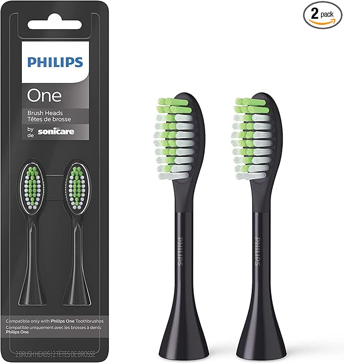Philips One by Sonicare 2pk Brush Heads, Black BH1022/06