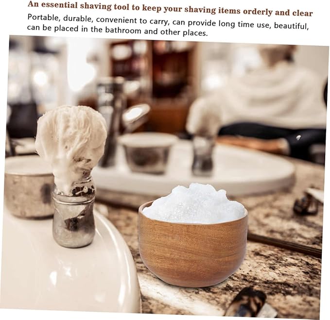 DOITOOL Men Shaving Bowl Wooden Shaving Soap Bowl Shave Soap Dish Stylish and Practical