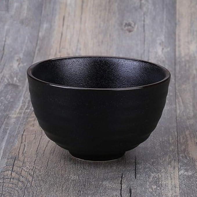 Vintage Design Handmade Pottery Shaving Bowl Thicken Ceramic Soap Dish Black 4.5" (Black)