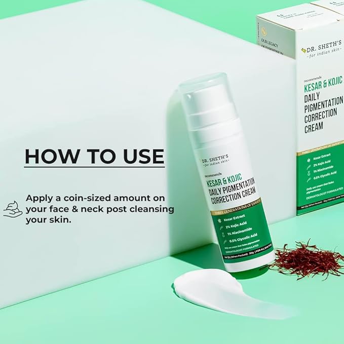 Dr. Sheth's Saffron Face Cream | Hydrates & Soothes Redness | Helps Reduce Spots, Marks and Discoloration | Lightweight & Non-Greasy Moisturizer | 1.06 Oz/30 g