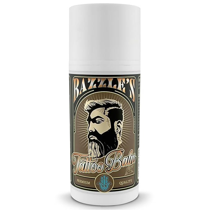 Bazzle's Beard Tattoo Balm – Premium Tattoo Aftercare Balm for Vibrant Ink, Moisturizing Lotion & Ointment for Old & Faded Tattoos, Care Cream for Long-Lasting Color & Deep Hydration, After Inked Gift