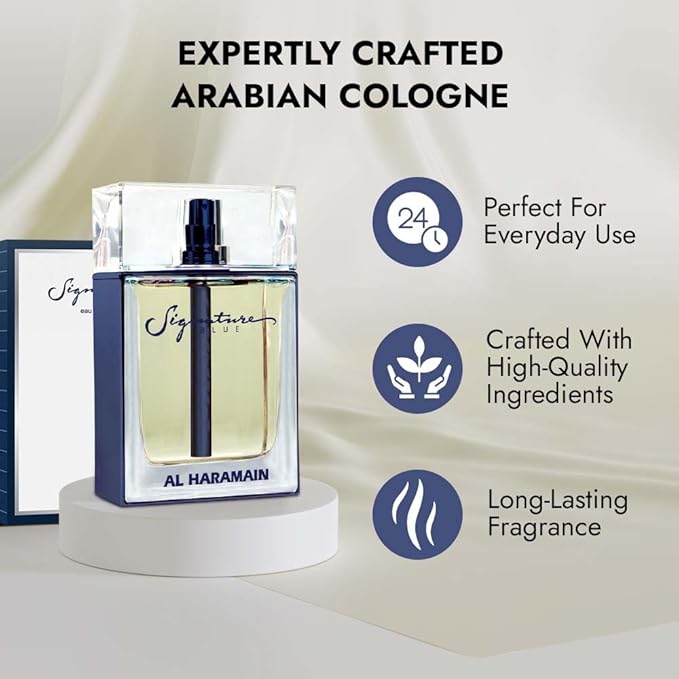 Al Haramain Signature Blue Eau De Parfum Spray for Unisex, 3,4 Ounce